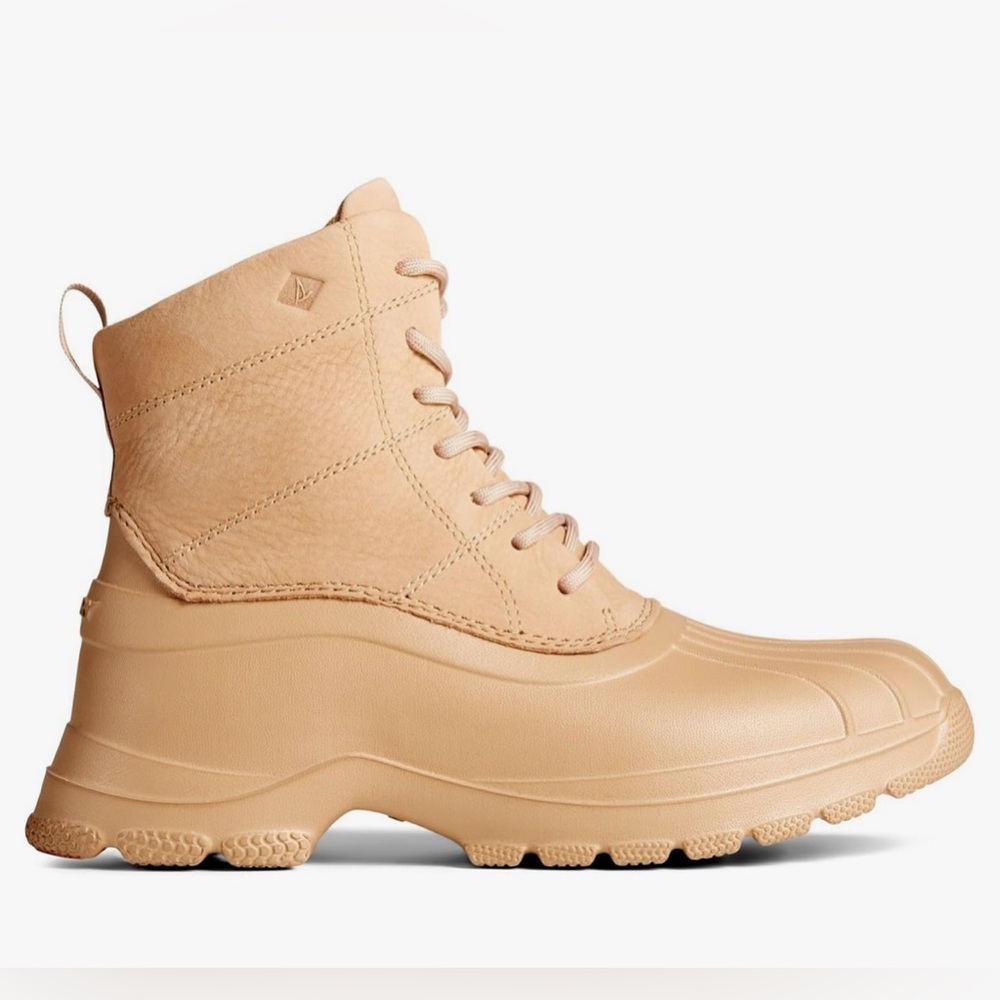 New Sperry Top Sider Duck Float Ankle Boots In Tan Size 8.5 (EUR 39.5)